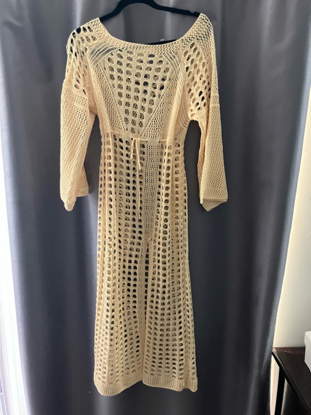 Women’s Crochet Swim Coverup Dress - Cream